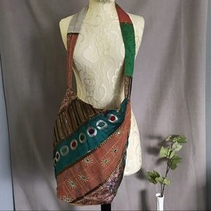 Handmade Multi-Color Mutli-Fabric Bag from India